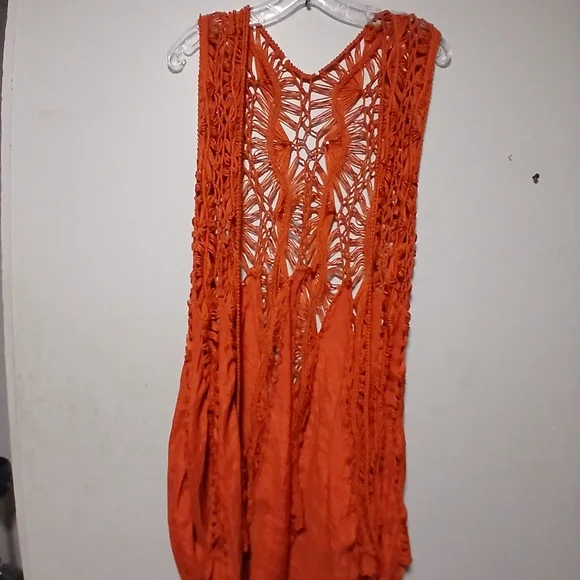 Rust Color  Crochet Swim Cover-Up - Picture 5 of 9